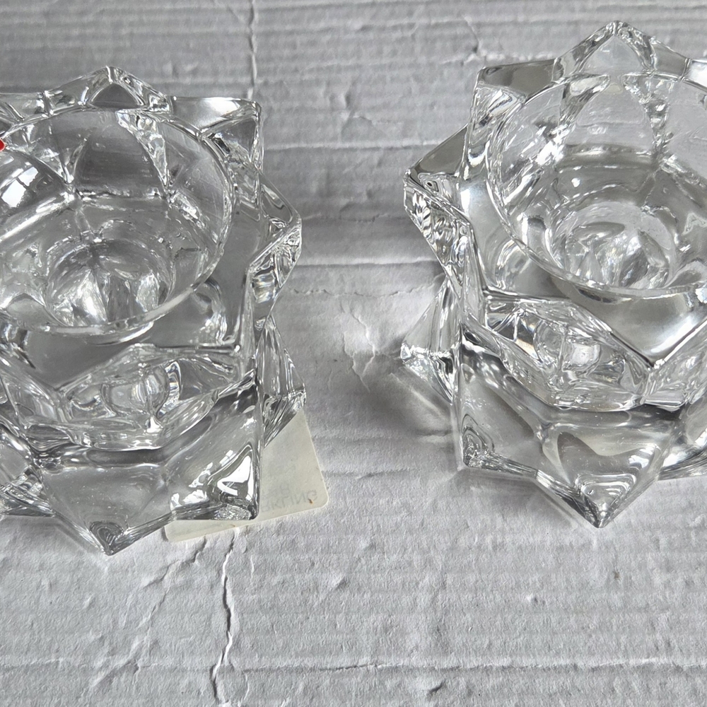 Mikasa Crystal Candle Holder Set